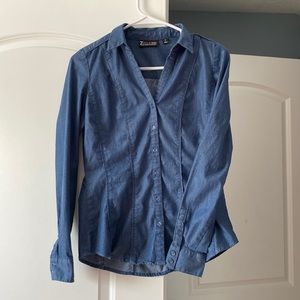 Denim button up blouse